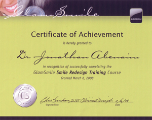 Glam Smile Certificate of Achivement